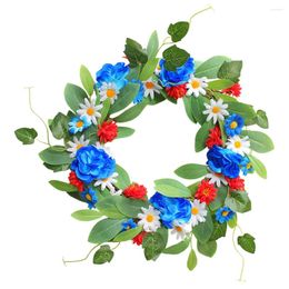 Decorative Flowers Small Daisy Wreath Flower Garland Door Decor Floral Ornaments Fresh Scene Hanging Silk Cloth