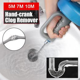 Tools Sewer Pipe Plunger Dredge Bathroom Kitchen Cleaning Tools Toilet Sink Drain Unblocker Handheld 5/7/10 Metres Clogged Remover