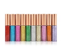 10pcsset Eyeliner Glitter Make Up Liner Waterproof Shimmer Pigment Silver Gold Metallic Liquid Maquiagem Glitters Eyeliner6987529