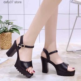 Dress Shoes Women Elegant Wedges Black Sandals Summer New Pumps Platform Roman Crystal Peep ToeH24229