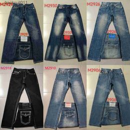 Men's Jeans Mens Fashion-straight-leg Pants 18ss New true Elastic Robin Rock Revival Crystal ds Denim Designer Trousers religions men 240229
