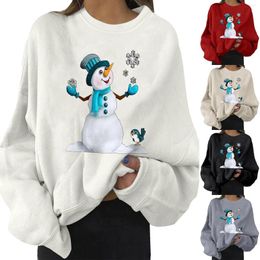 Women's Hoodies Christmas Jumpers For Women Snowman Print Hoodie Long Sleeve Jacket Set Colour Shirt Large Top Design