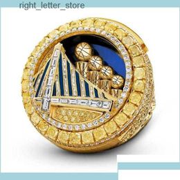 Rings Cluster Rings 2022 Curry Basketball Warriors Team Championship Ring Wooden Display Box Souvenir Men Fan Gift Jewelry Drop Deliv Dhro9 240229