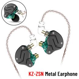 Earphones KZZSN Metal Earphones Hybrid Technology HiFi Bass Earbuds 1DD+1BA Monitor Headset Noise Cancelling Sport Headphones