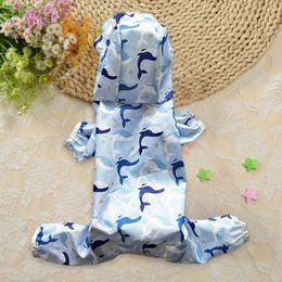 Dog Apparel Beautiful Pet Raincoat Cartoon Print Waterproof With Hooded Press Button Closure For Small Medium Dogs Windproof