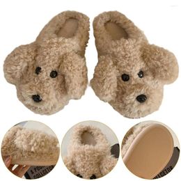 Slippers Plush Dog Flat Thermal Anti Slip Soft Furry Comfortable Fluffy Preppy Cute For Autumn Winter
