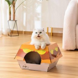 Mats Cats Scratcher Cardboard House Kitten Scratching Board Keep Away from Furniture