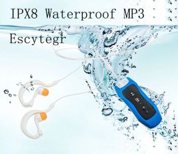 Player 4GB/8G Waterproof IPX8 MP3 Player Underwater Sports Clip MP3 With FM Swimming Diving Earphone