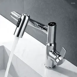 Bathroom Sink Faucets Digital Display LED Faucet 360 Rotation Multi-Function Stream Sprayer Water Tap