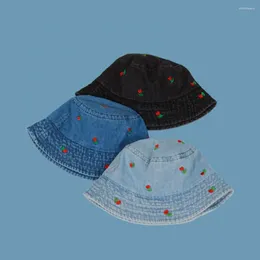 Wide Brim Hats Breathable Basin Hat Vintage Embroidered Women's Fisherman Stylish Foldable Windproof Sun Protection For Ladies