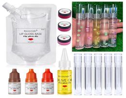 Clear Lip Gloss Diy Kit Moisturising Lips Oil Making Set With Scent Pigment Fruit Decor Tube Container Vegan241J9393124