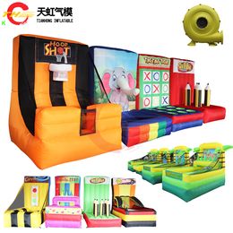 Free Door Ship Outdoor Activities 4 in 1 Inflatable Carnival Game Toys Basketball Ring Toss Sport Game for sale