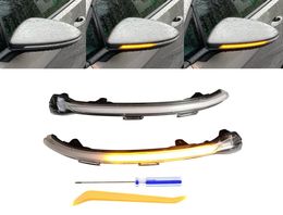 Crystal For VW Golf MK7 GTI 7 R Rline GTD Dynamic LED Turn Signal Side Mirror Sequential Blinker Light Water Flowing Clear 20133771030