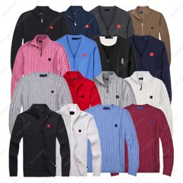 2024 Mens Sweater Designer Polo Half Zipper Hoodie Long Sleeve Knitted Horse Twist High Collar Fashion Men Woman S Embroidery Top 886vvv