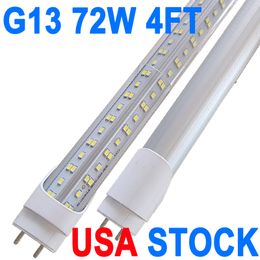 4FT T8 T10 T12 LED Tube Light Bulbs 48" G13 18W 6000K Cool White AC85-265V Fluorescent Replacement Dual-end Powered Ballast Bypass for Garage Warehouse Light crestech