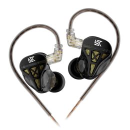 Headphones KZ DQS Earphones Dynamic Metal HiFi Bass Earbuds In Ear Monitor Headphones Noise Cancelling Sport Music Gaming Headset With Mic