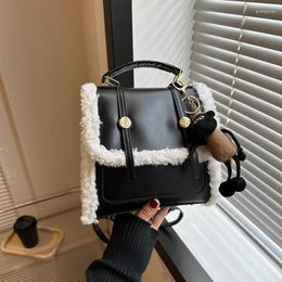 School Bags Fashion Woman Backpack Pu Leather Crossbody Shoulder Bag Solid Multi-pocket Travel Feminina Korean Student