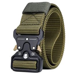 Accessories Plus Size 150 170cm Men's Belt Army Outdoor Hunting Tactical Multi Function Combat Survival Marine Corps Canvas Nylon Belts 2020