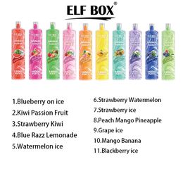 Original elf box SHISHA Hookah 15000 puff Disposable Vape Mesh Coil 650mAh Type-C 25ml Prefilled Pod 12 Flavors vape pen puff 15k E Cigarette Pods