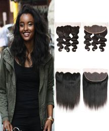 Lace Frontal Straight Body Wave Closure Ear to Ear 13x4 with Baby Hair Brazilian Virgin Human Hair Extensions Top Closure Natural 8198327