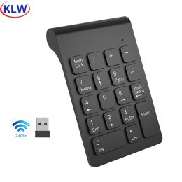 Keyboards Protable mini 2.4GHz Wireless Numeric Keypad Numpad 18 Keys Digital wired Keyboard for Accounting Teller Laptop Notebook Tablet