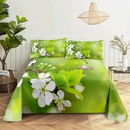 sets Green Fashion Queen Sheet Set Girl, Lovers Room Flowers Bedding Set Bed Sheets and Pillowcases Bedding Flat Sheet Bed Sheet Set