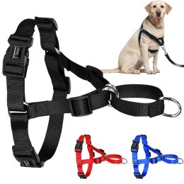 Harnesses No Pull Nylon Dog Harness Adjustable Pet Dog Harnesses Vest For Medium Large Dogs Pitbull Bulldog German Shepherd SXL Black