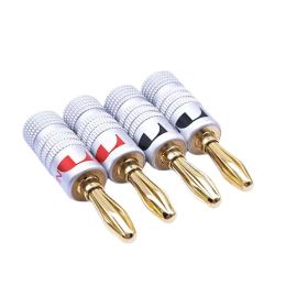 cable plug Middle channel Nakamichi copper gold plated banana welding free 4mm banana audio horn ZZ