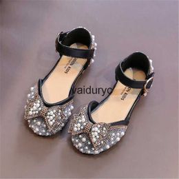 Sandals Summer Kids Rhinestone ldren Girls Dress Shoes Bow Party Shoe Soft Bottom NonSlip Baby Shiny PrincessH24229