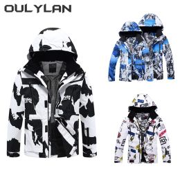 Sets Oulylan Ski Jacket Men Women Windproof Waterproof Winter Ski Coat Ski Wear Solid Colour Hooded Warm Snowboard Ski Suit
