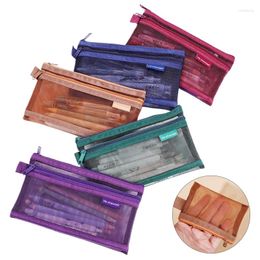 Storage Bags Retro Transparent Mesh Zipper Coin Bag ID Bank Card Organiser Pouch Portable Key Earphone Data Cable Charger