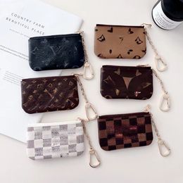 Trendy Cool Advanced Zipper Hanging Buckle Simple Fashion Presbyopic Leather Light Luxury Wallet Coin Purse Key Case