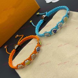 New style, fashion, personality, bracelet designer, classic alphabet, floral, rope bracelet, blue/orange, 2 colors, silver, men, women, high quality, best gift