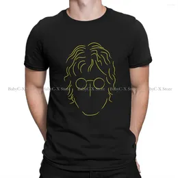 Men's T Shirts John Lennon Minimalist Yellow Hip Hop TShirt The Beatle Band Printing Streetwear Comfortable Shirt Male Polyester