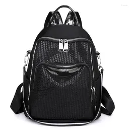 School Bags Waterproof Backpack For Women Designer Fashion Sequins Large Capacity Female Rucksack Versatile Single Shoulder Bag Girls