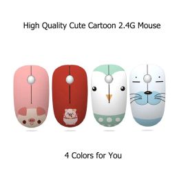 Mice Fashion New Wireless Mouse 2.4G High Quality Computer Mouse Cute Cartoon Pattern Wireless Mouse Water Transfer Creative Gift