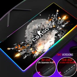 Pads Extra Large Counter Strike Global Offensive Mouse Pad RGB CS GO Led Mousepad 900x400 HUB 4 in 1 USB Customized Rubber Desk Mats