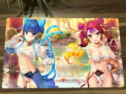 Pads YuGiOh NiNi The Mirror Mikanko & HaRe The Sword Mikanko TCG CCG Playmat Trading Card Game Mat Table Gaming Play Mat Mouse Pad