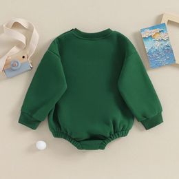 Rompers Born Baby Boy Girl Outfits Fleece Solid Colour Bubble Romper Sweatshirt Warm Long Sleeve Bodysuit Winter Clothes