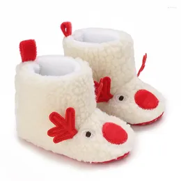 Boots Christmas Baby Snow Boys Girls Anti-Slip Fleece Warm Booties Toddler Autumn Winter Socks Infant Crib Shoes