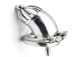 2017 Anti off version short paragraph stainless steel ball stretcher sex cock ring for men device penis cage2283812