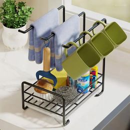 Kitchen Storage WHYY Rag Holders Wall-mounted Countertop Racks Sponge Drain Rack Dishcloth Organization Shelves Home Accessories