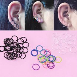 Hoop Earrings 10pcs/lot Resin For Men Women Transparent Black Colorful Round Circle Earring Hypoallergenic Anti Allergy Jewelry