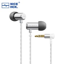 Headphones NiceHCK X39 HD Microphone Wired Earphone HIFI Earbud 6mm Titanium Plated Dynamic Headset Vocal Bass Music Inear Monitor IEM X49