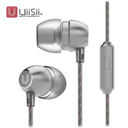 Earphones Amazing HD Voice Headphones with MIC Metal Bass Headset 3.5mm Gold Plated Jack Universal for Smart Phones Tablets MP4 UiiSii HM7