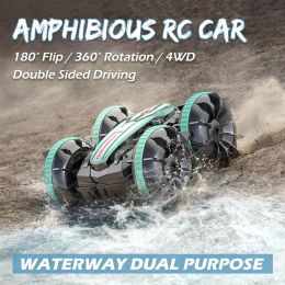 Cars Amphibious Remote Control Car RC Stunt Car Vehicle Doublesided Flip Driving Drift Rc Cars Outdoor Toys for Boys Children's Gift
