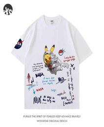 NASA astronaut tshirt men039s joint short sleeve ins fashion cartoon pure cotton couple student summer clothing bottoms9119841