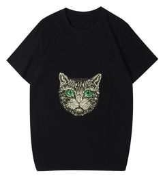 Trendy Cat printing T shirt Luxury Men Designer Short Sleeve High Quality Black White Tees Size SXXL2406578