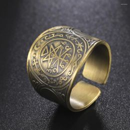 Cluster Rings My Shape Seal Of The 7 Archangels For Men Bronze Copper Viking Rune Compass Finger Ring Solomon Vintage Amulet Jewelry Boy