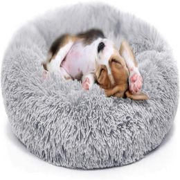 High quality Dog Bed House Mat Winter Warm Sleeping Cats Nest Soft Long Plush Basket Pet Cushion Portable Pets Supplies 240220